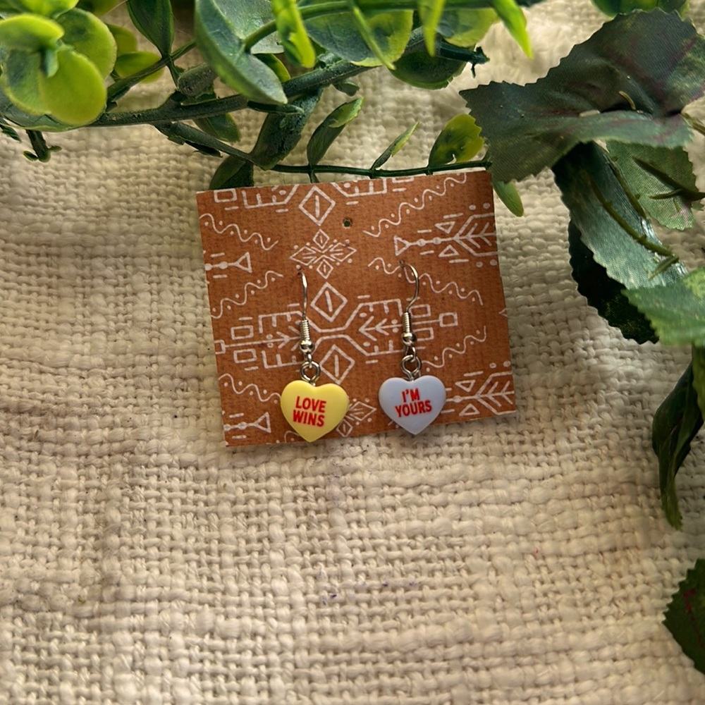 Conversation hearts earrings